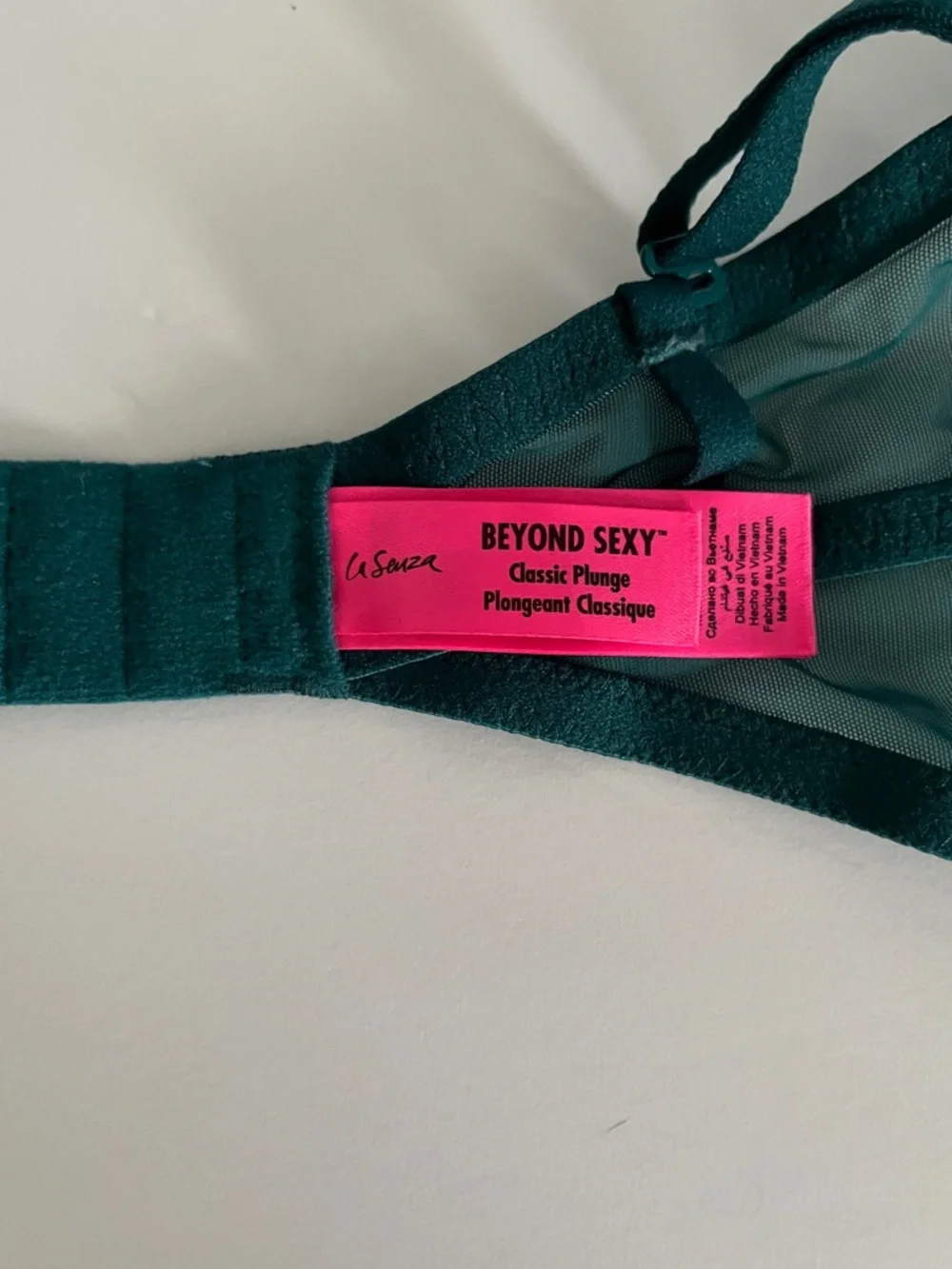 La SENZA Beyond Sexy Floral Lace+Mesh Demi Cup Bustier Bra in Emerald Green 34C - Picture 10 of 11